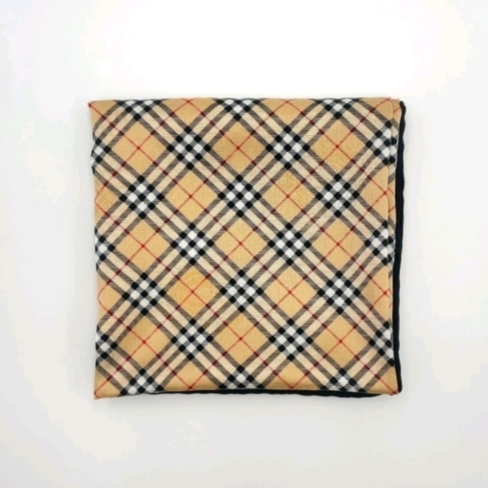 BURBERRYS Vintage Nova Check Silk Scarf 23x23 Belt Equestrian Print - Picture 6 of 8